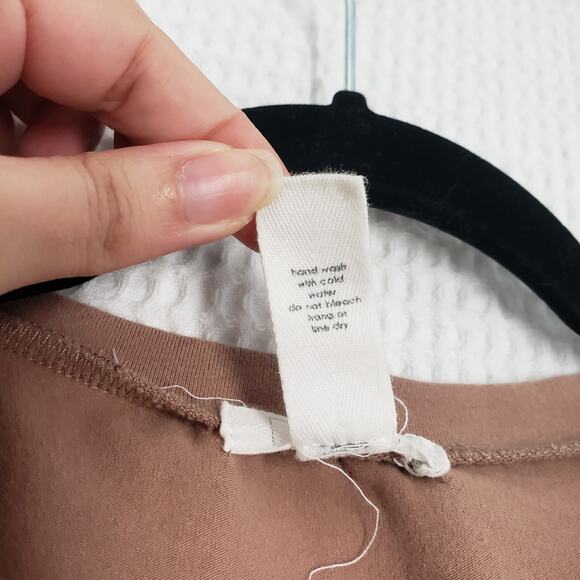 Full Tilt Ruched Mini Dress Womens Small Brown Stretch Bodycon Short Sleeve - Picture 7 of 16